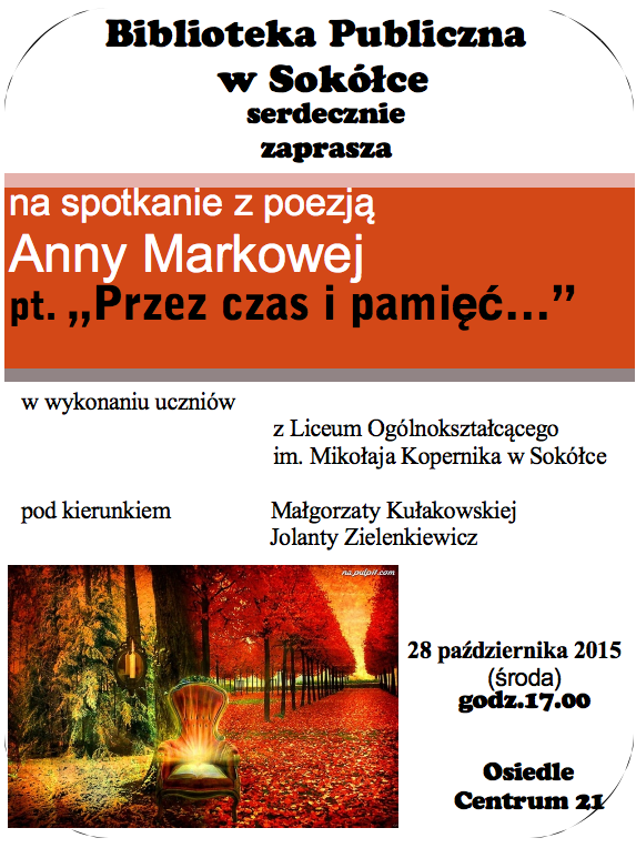 Spotkanie z poezją Anny Markowej